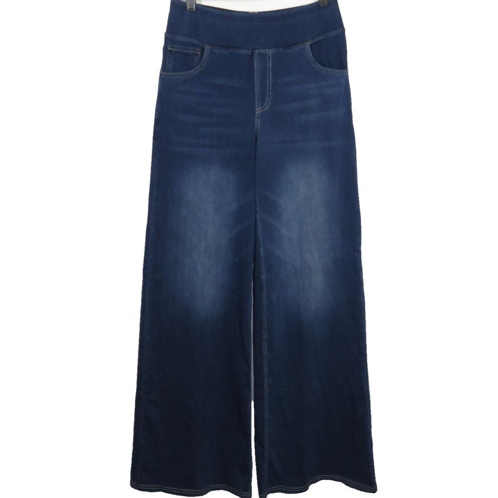 Halara Flex Stretch Knit Denim High Waist Wide Leg Pull On Jeans Size Medium